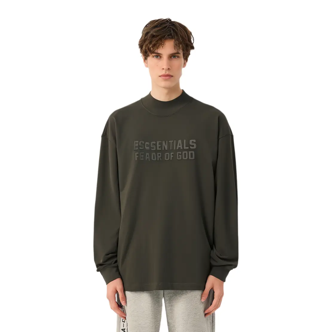 Футболка мужская светло-черная Fear Of God Essentials — фото 4