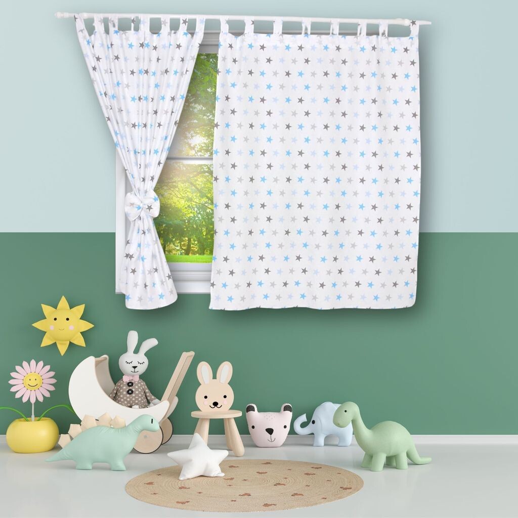 

BABYLUX в детскую комнату ШТОРЫ с петлями 94. Звезды синие, синий
