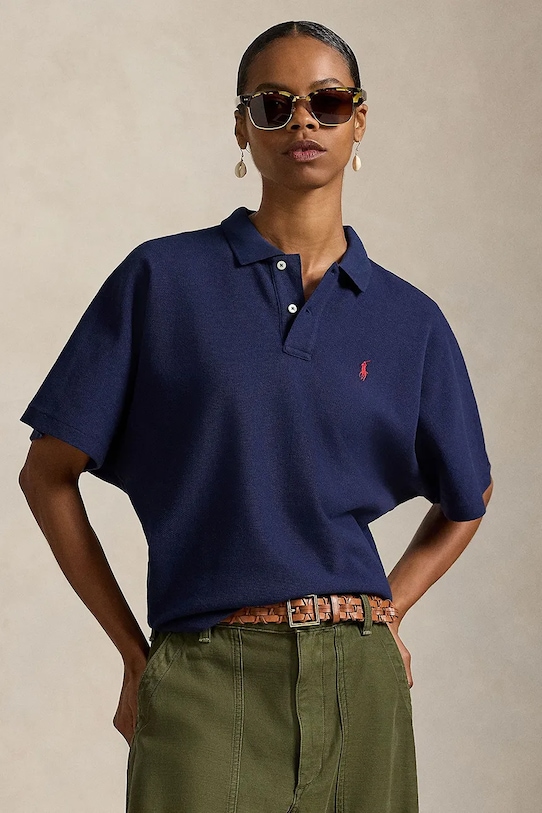

Хлопковое поло Polo Ralph Lauren, темно-синий