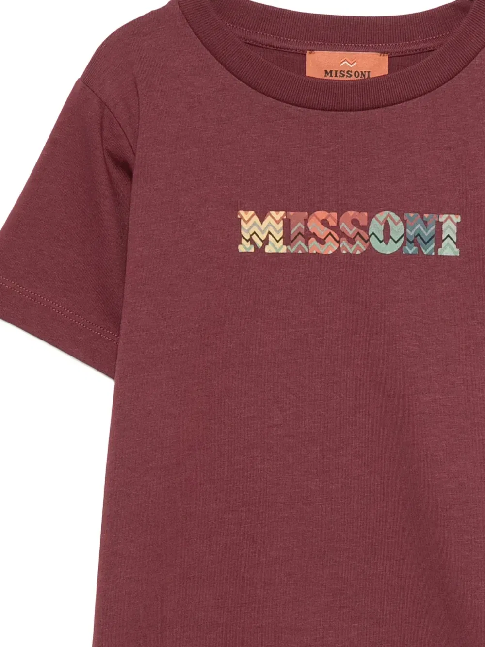 Футболка хлопковая с принтом логотипа Missoni Kids, красный — фото 3