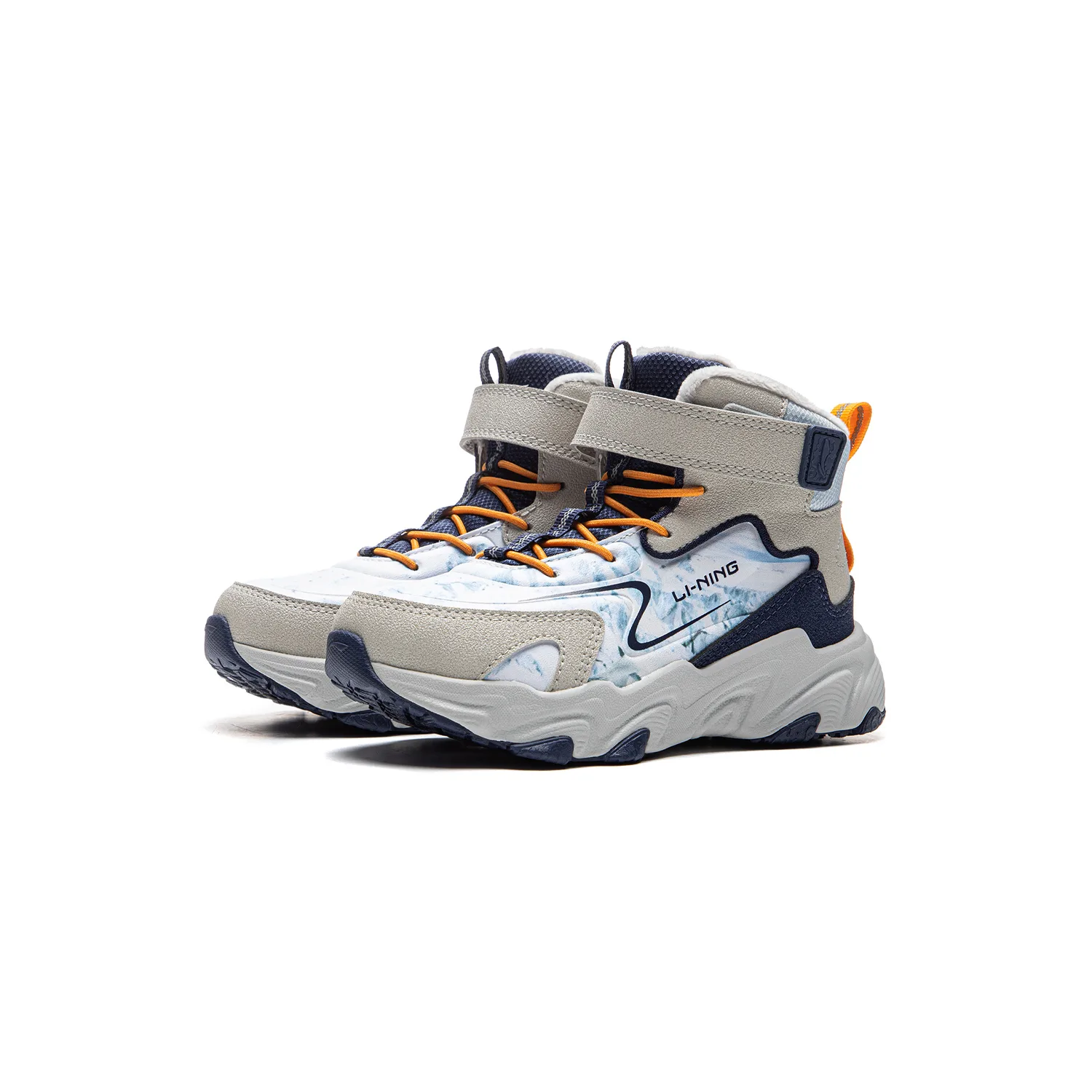 Кроссовки Li-Ning YOUNG Sports Life Collection из искусственной кожи с противоскользящей подошвой, амортизацией и терморегуляцией YOUNG, Stone Gray/Dark Ship Blue — фото 4