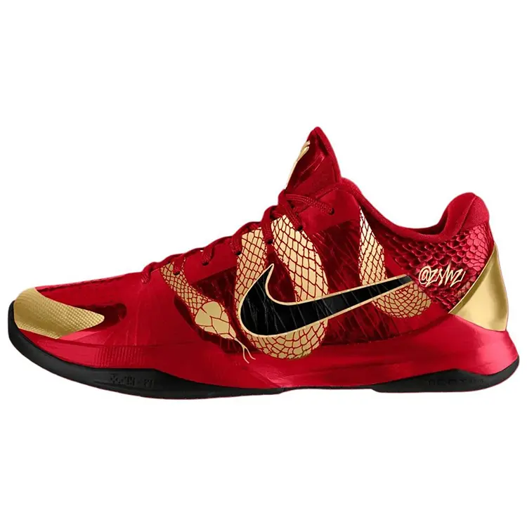 Кобе 5 Протро год змеи университетский Nike, красный/Metallic/черный — фото 3