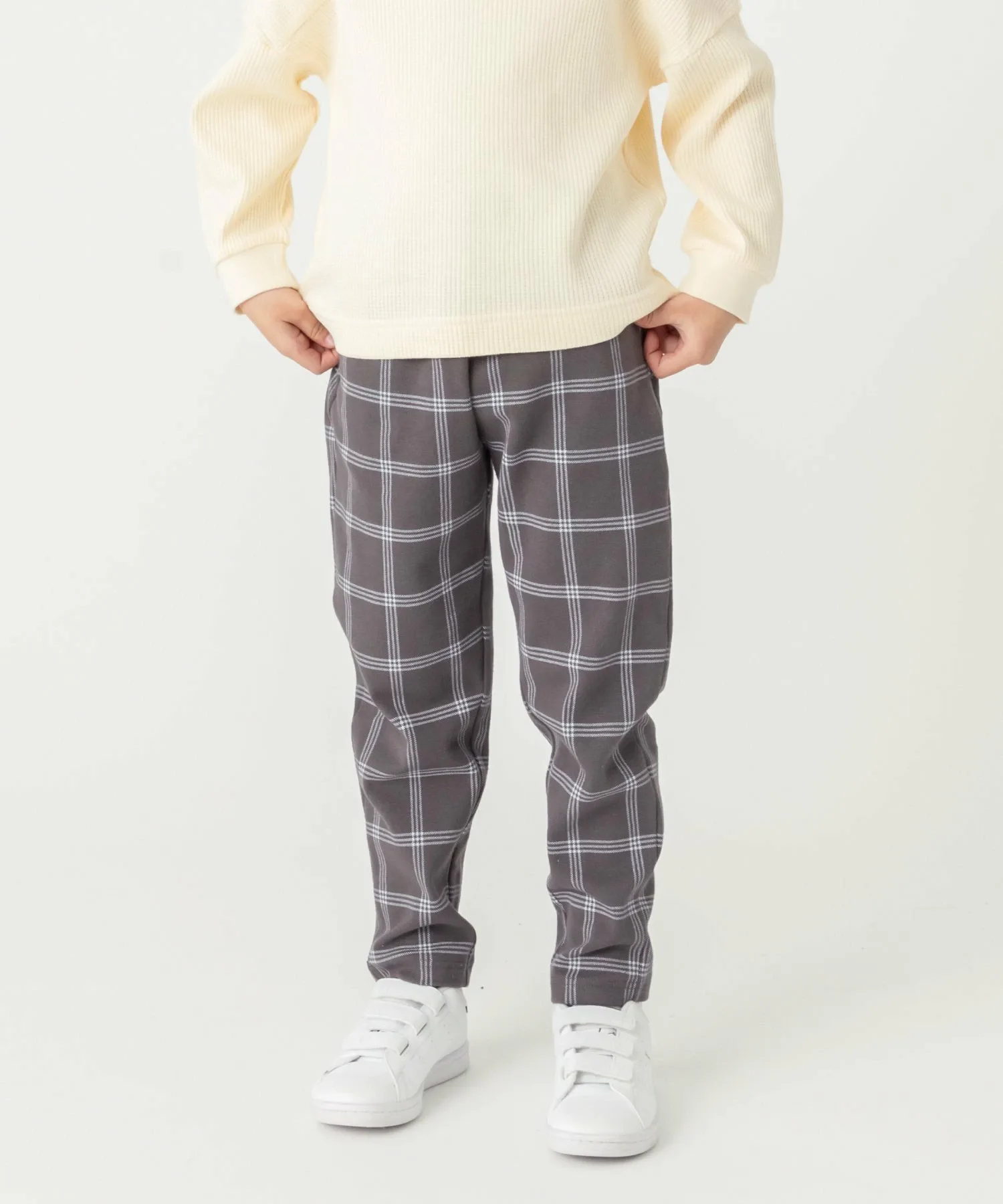 Эластичные брюки с принтом по всей поверхности Ever Closet, Check Charcoal — фото 2