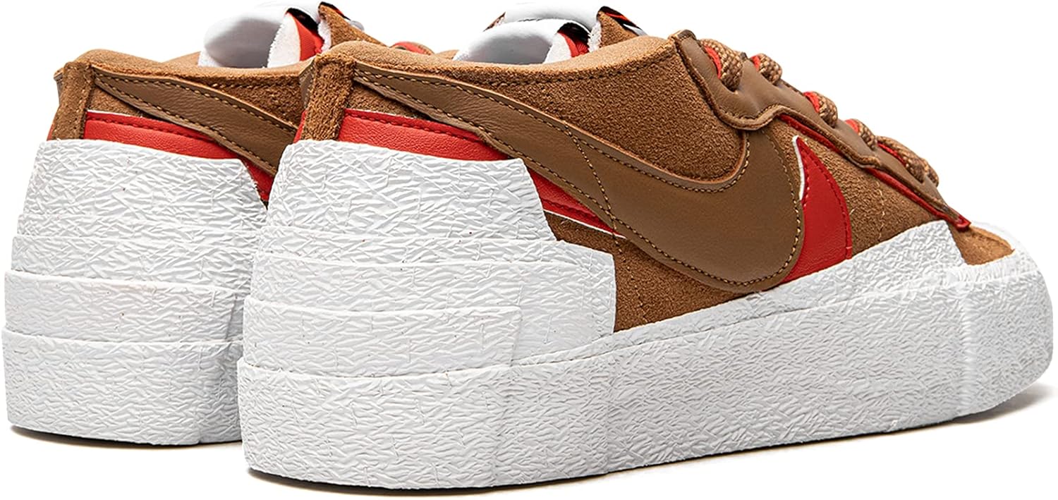 Sacai Blazer Low by Nike - Magma Orange / White — фото 3