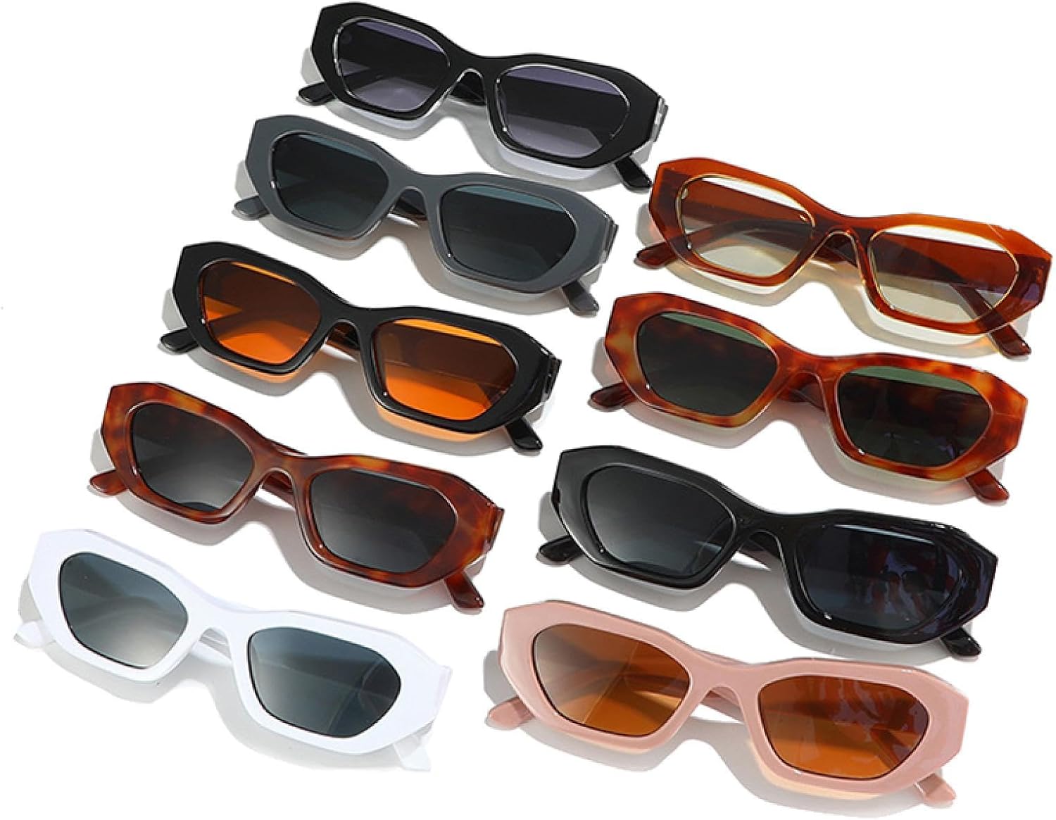 

Модные солнцезащитные очки неправильной формы «кошачий глаз» для женщин, защита от УФ-излучения UV400, ретро, ​​темно-зеленые, для мужчин, трендовые панк-солнцезащитные очки с градиентом VVTWSSW, Black Orange