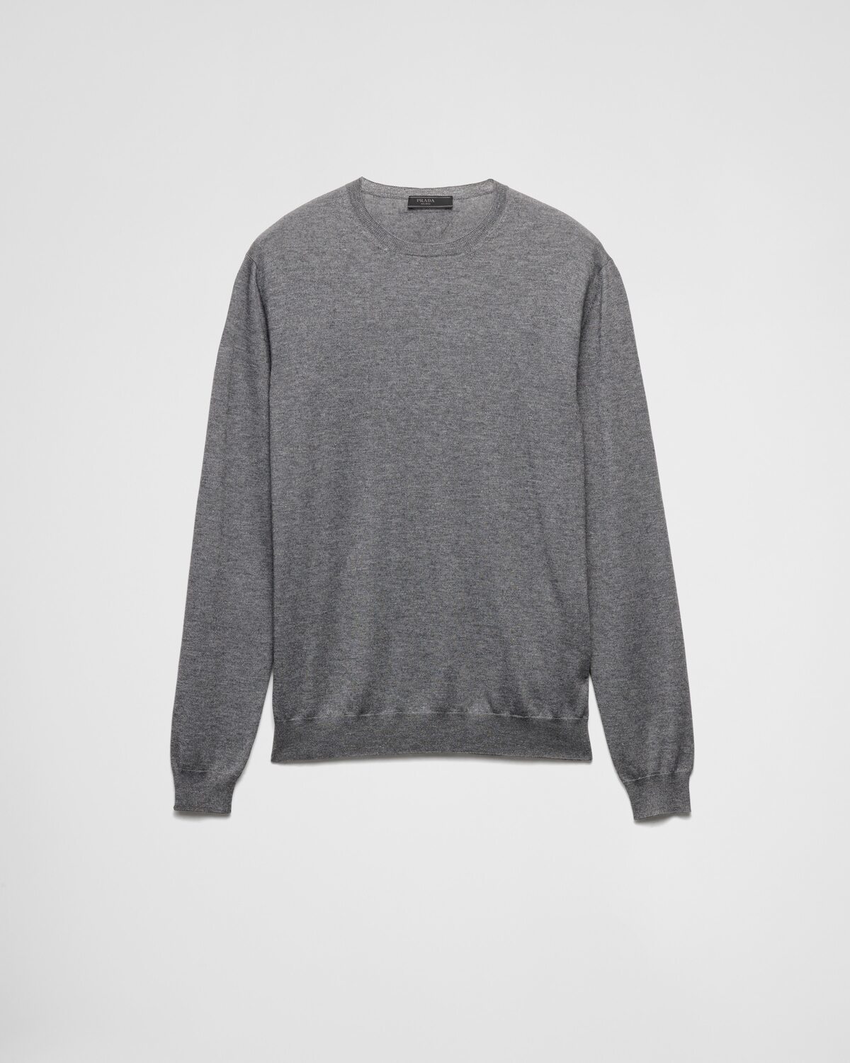 

Джемпер с круглым вырезом из кашемира и шелка Prada, серый