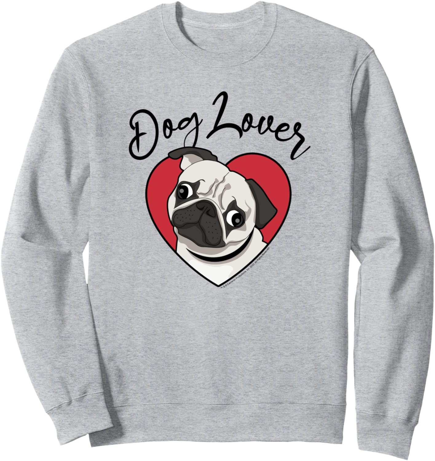 

Толстовка с милым мопсом «Цель собаки» ко Дню святого Валентина Purpose By W. Bruce Cameron, серый