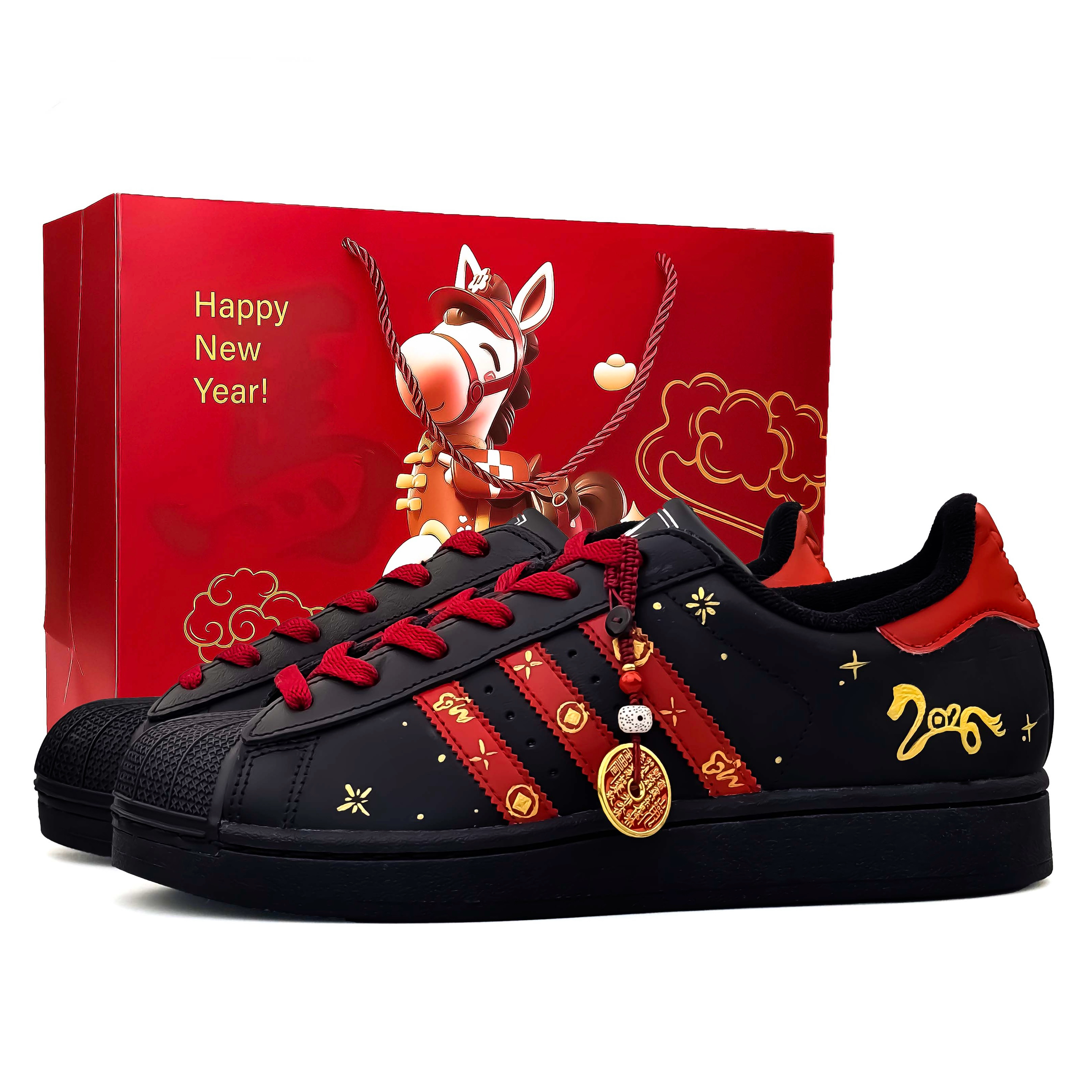 

Adidas Originals Superstar 2 Slip Resistant Abrasion Resistant низкие детские кроссовки для скейтбординга Red Gold для подростков