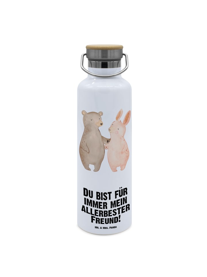 

Mr. & Mrs. Panda Бутылка для воды с изображением медведя и кролика, обнимающих друг друга, и надписью белым цветом