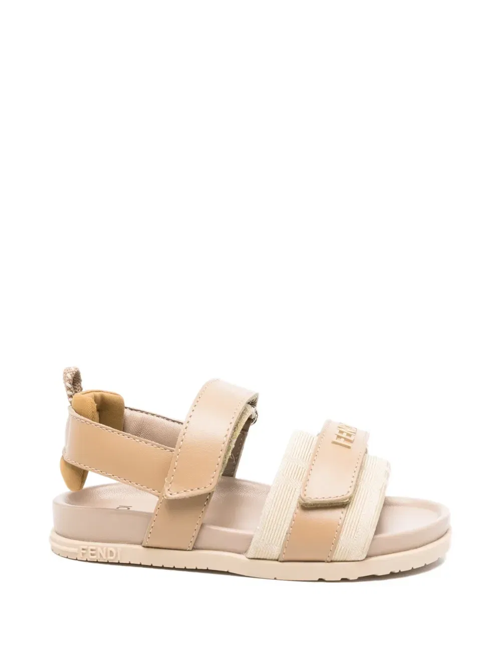 Сандалии с логотипом Fendi Kids, бежевый