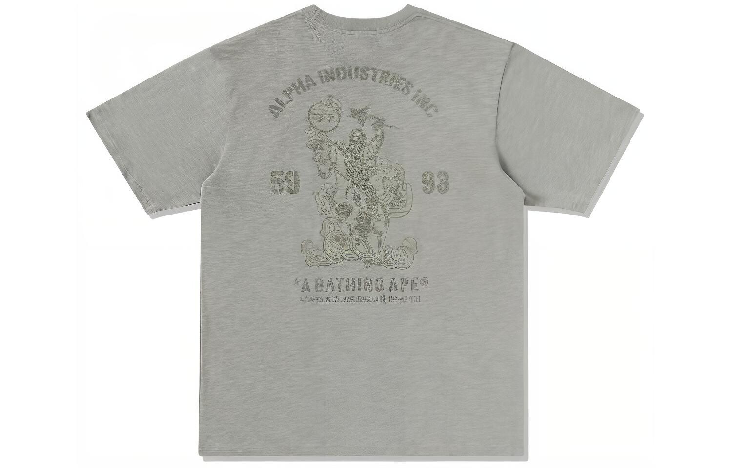 Футболка унисекс с совместным брендом Alpha Industries A Bathing Ape, зеленый — фото 3