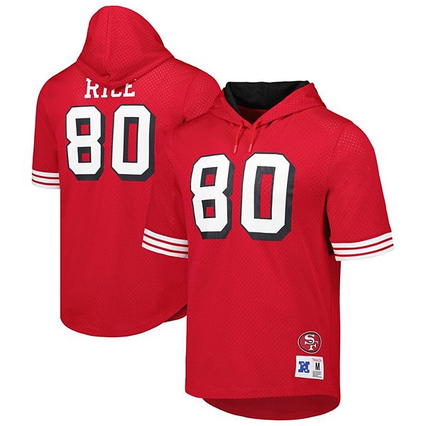 

Футболка с капюшоном mesh men's jerry rice scarlet san francisco 49ers Mitchell & Ness