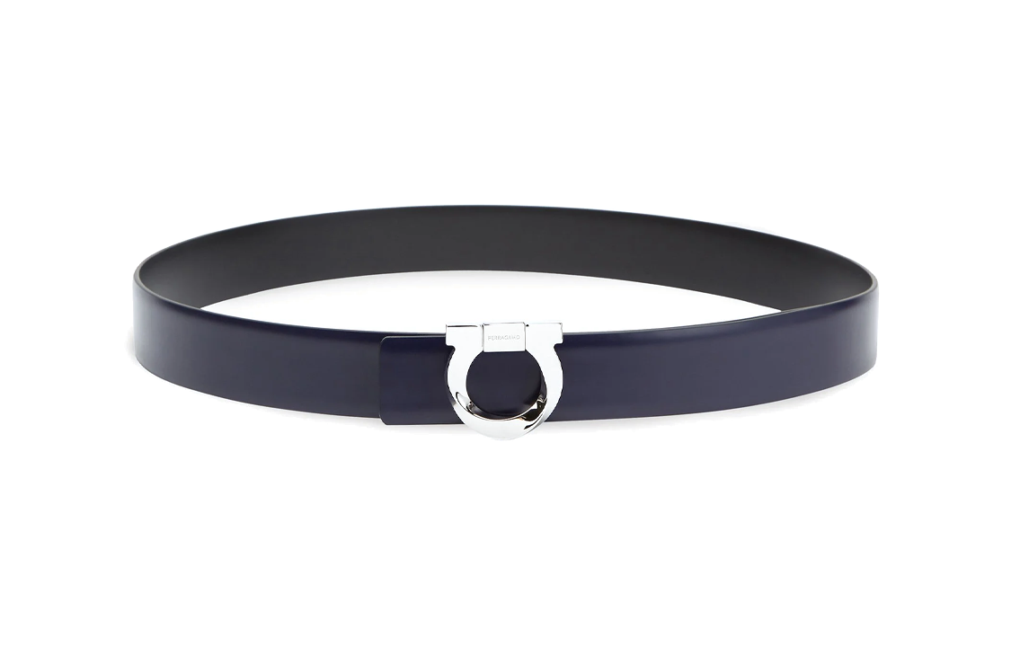 

Ремень из телячьей кожи реверсивный Ferragamo, синий/черный-box/dust bag random shipment