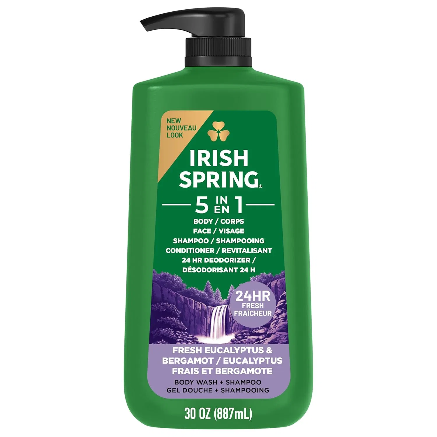 Мужской гель для душа Irish Spring 5-в-1 с эвкалиптом и бергамотом Irish Spring
