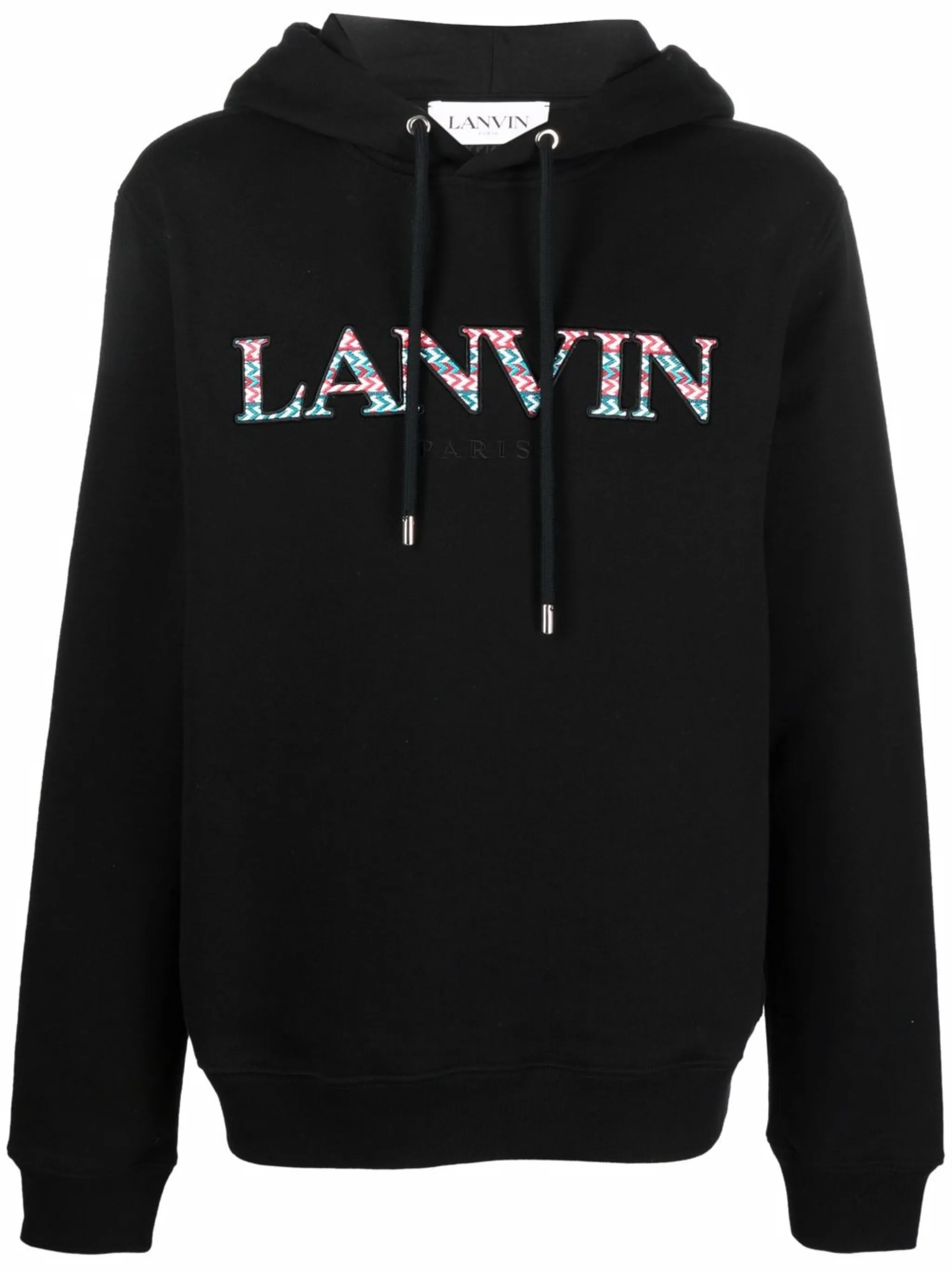 

Худи с кулиской и вышитым логотипом Lanvin, черный