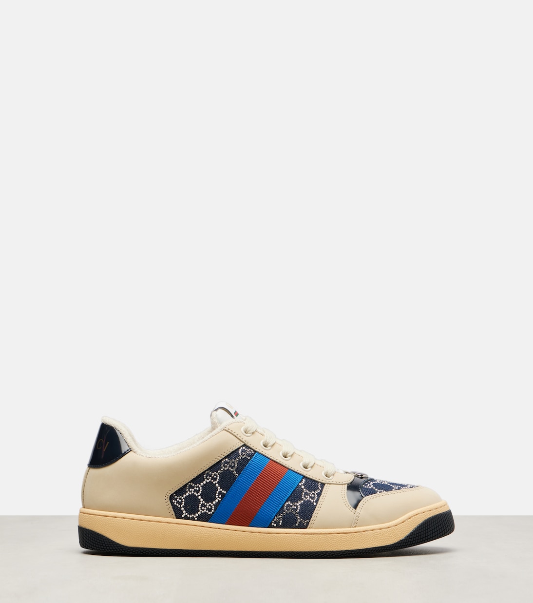 Кроссовки GG из денима с кожаными вставками Gucci, Db/Dm/Bl/Bs-n/Mw/B/M — фото 4