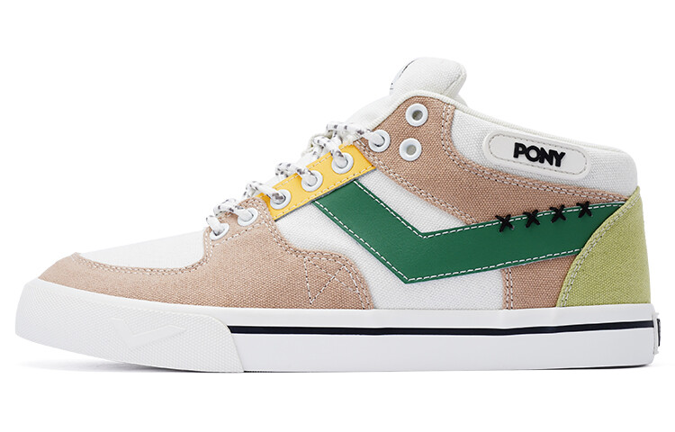 

Кроссовки PONY Atop Skateboarding Shoes Unisex Mid-top Green/Brown, зеленый