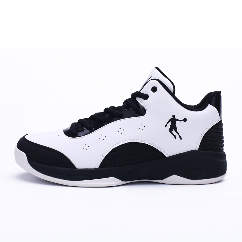 

QIAODAN Скользоустойчивые, износостойкие, дышащие, легкие мужские низкие баскетбольные кроссовки для повседневной носки и защиты - белый/черный, цвет White/Black