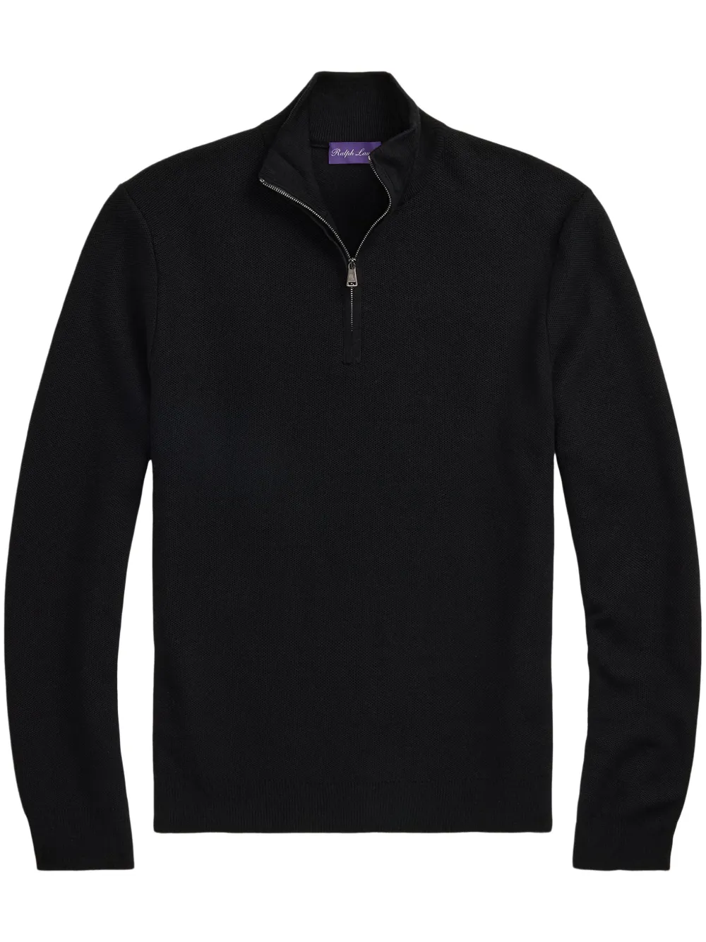 

Шерстяной джемпер с воротником на молнии Ralph Lauren Purple Label, черный