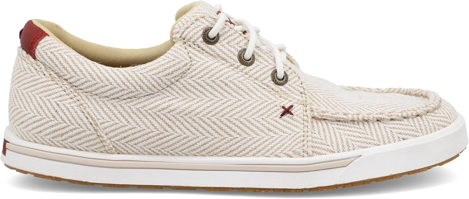 Мужские лоферы Twisted X Zero-X Chukka Driving Moc - кожаные лоферы с ручной обработкой натуральной кожи, белый/песочный — фото 4