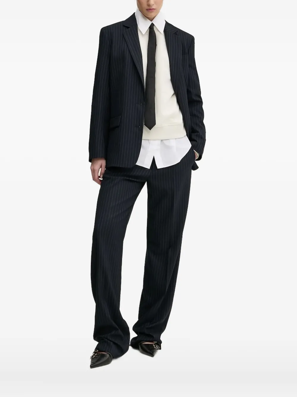 

Пиджак в тонкую полоску HUGO, черный