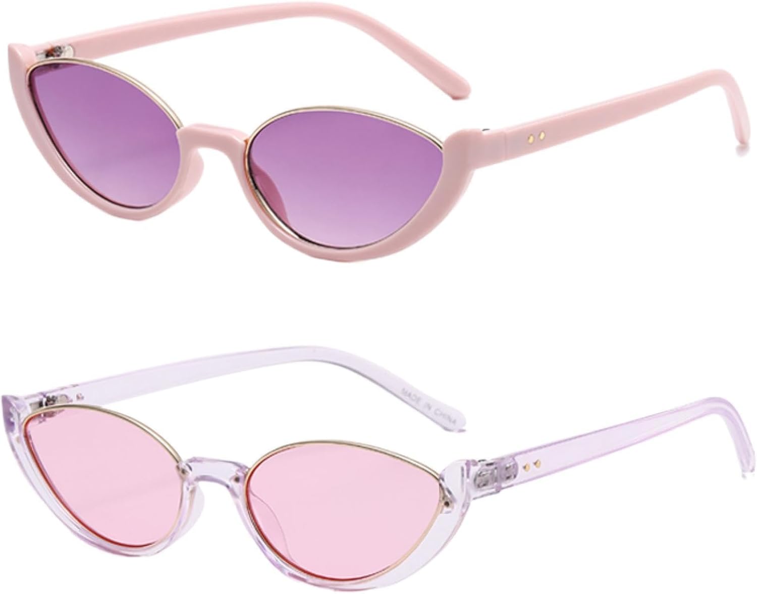 

Солнцезащитные очки с защитой от УФ-излучения UV400 | Маленькие овальные, с леопардовым принтом "кошачий глаз" | Для женщин и мужчин, для занятий спортом на открытом воздухе и вождения DSVIGF, 2pcs Z04