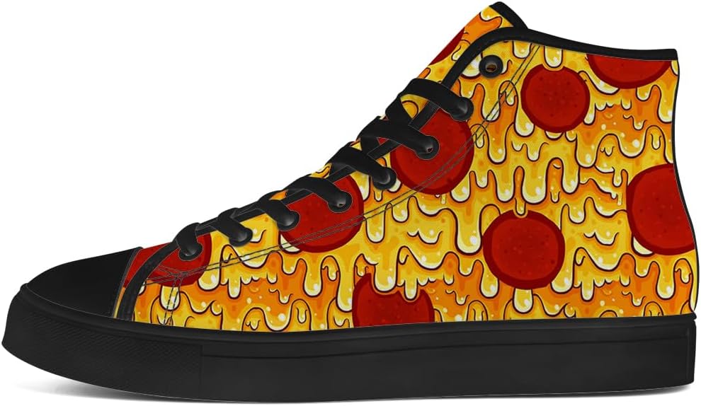 Кеды chebing Pizza High Top на высокой подошве для мужчин и женщин, высокие кроссовки на шнуровке, повседневная обувь, подарок для парня или девушки, красный — фото 3