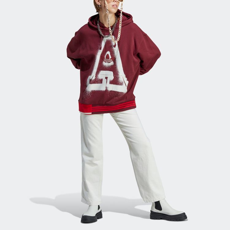 Свитшот женский Adidas Originals, темно-красный — фото 4