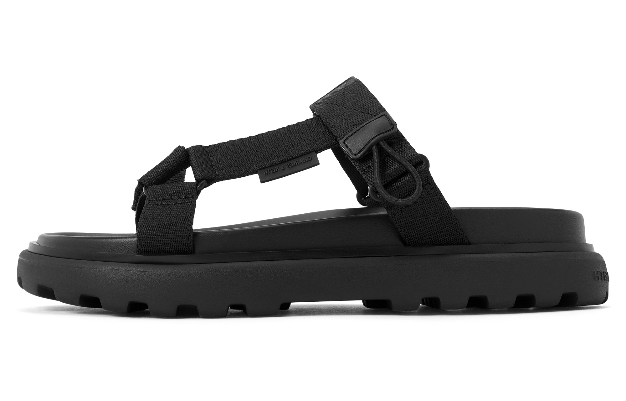 Слипоны женские BLACK TEXTURED/Beige CHARLES&KEITH, BLACK TEXTURED Black Textured