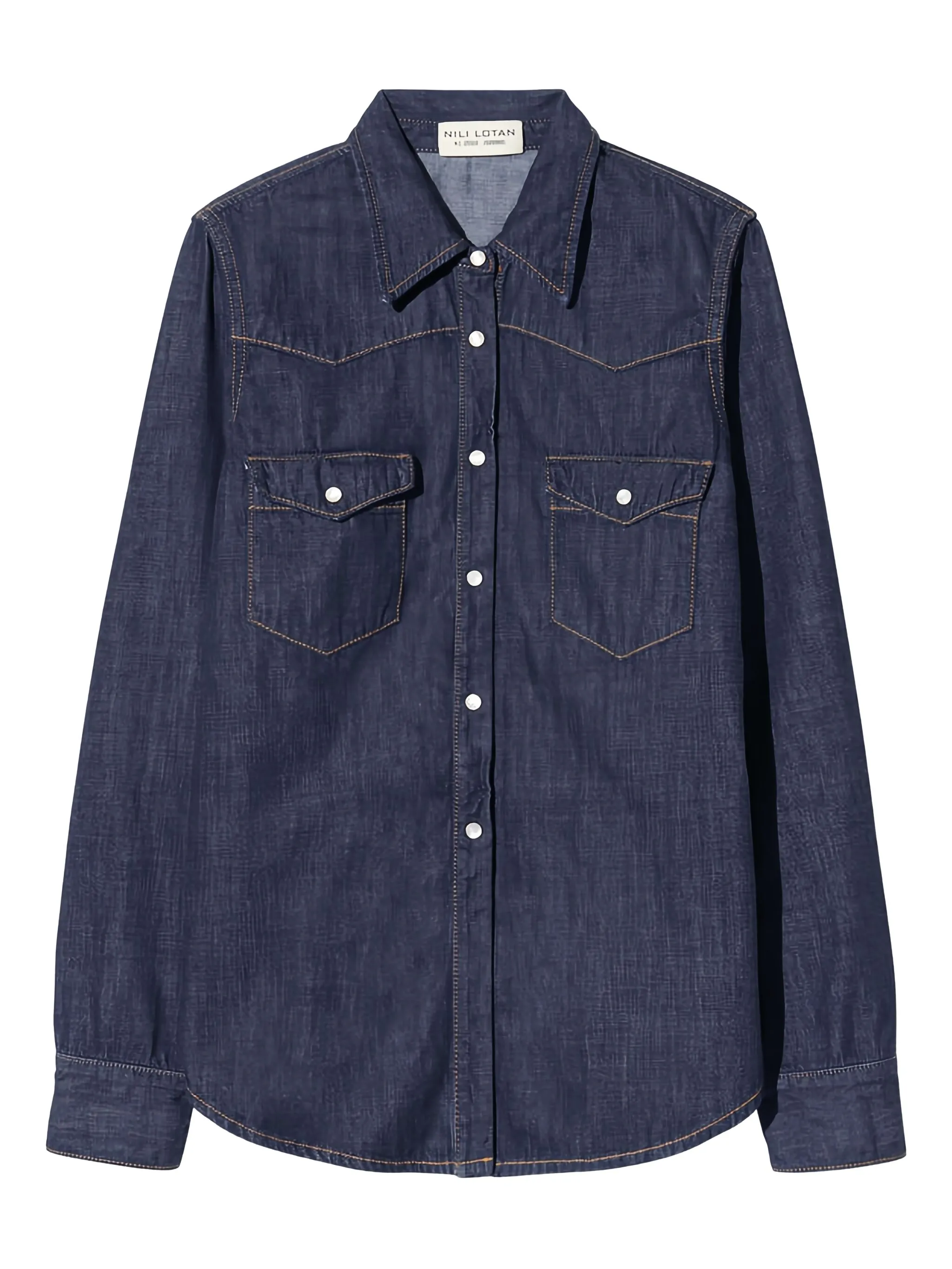 

Рубашка Travis с нагрудным карманом Nili Lotan, синий