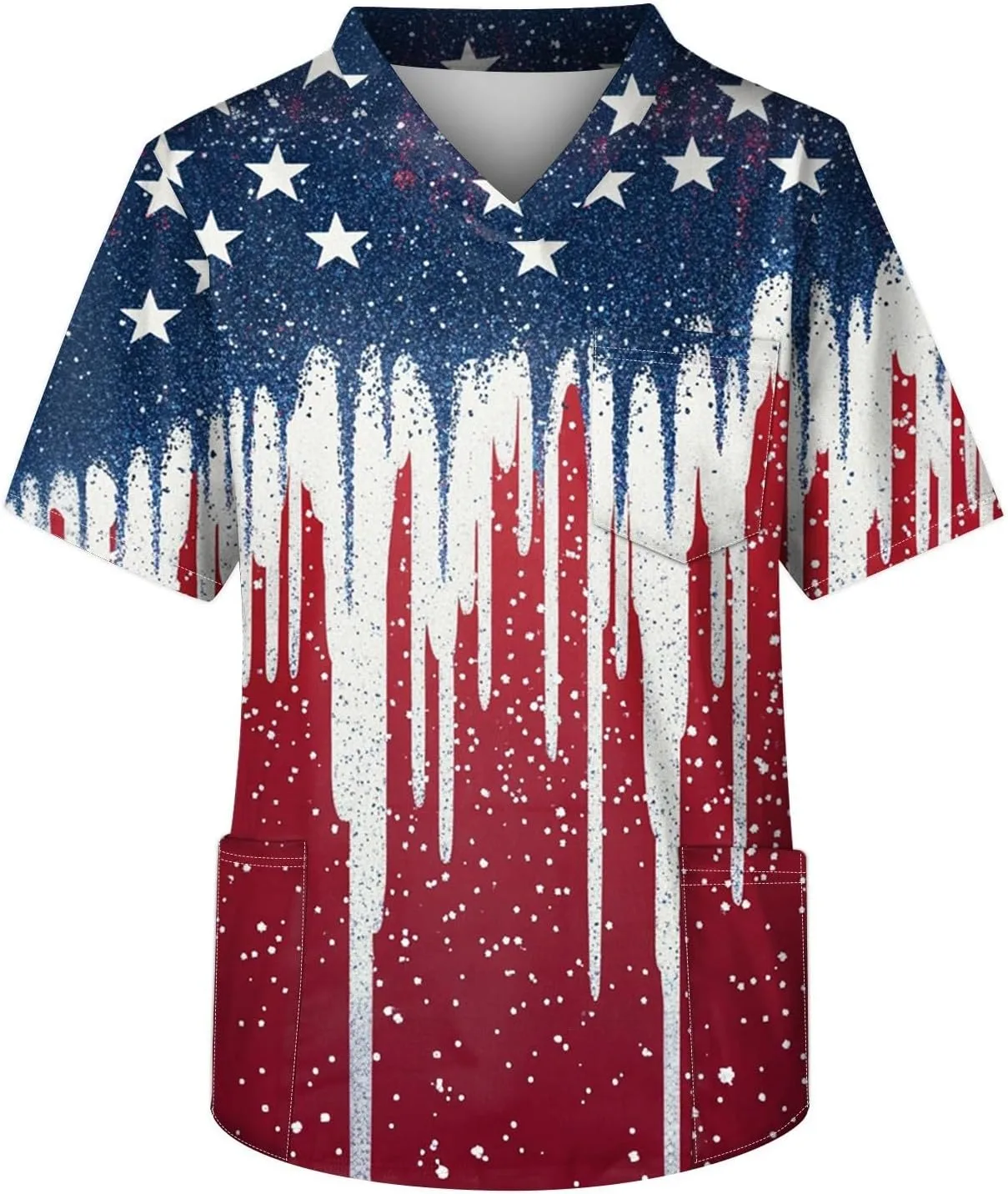 

Мужская футболка для скраба Independence Day с карманами, влагоотводящая WENKOMG1