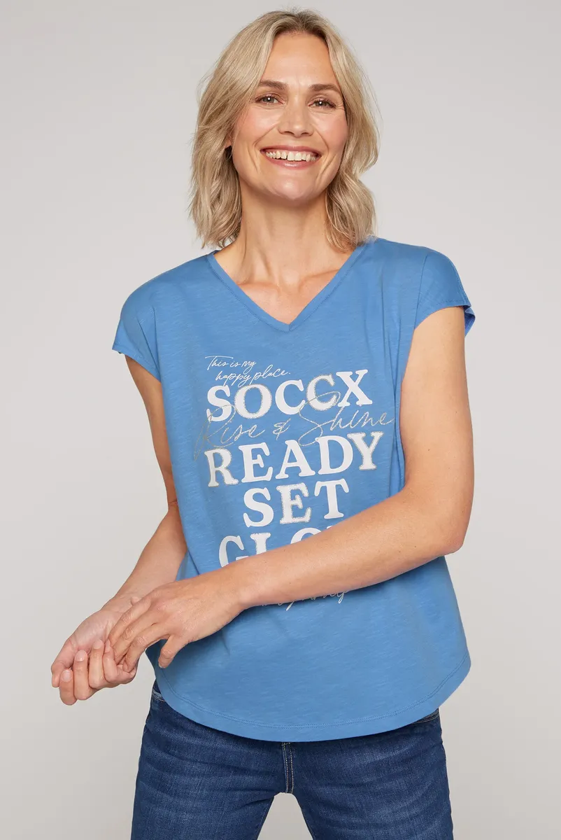

Футболка SOCCX, хлопок, синий