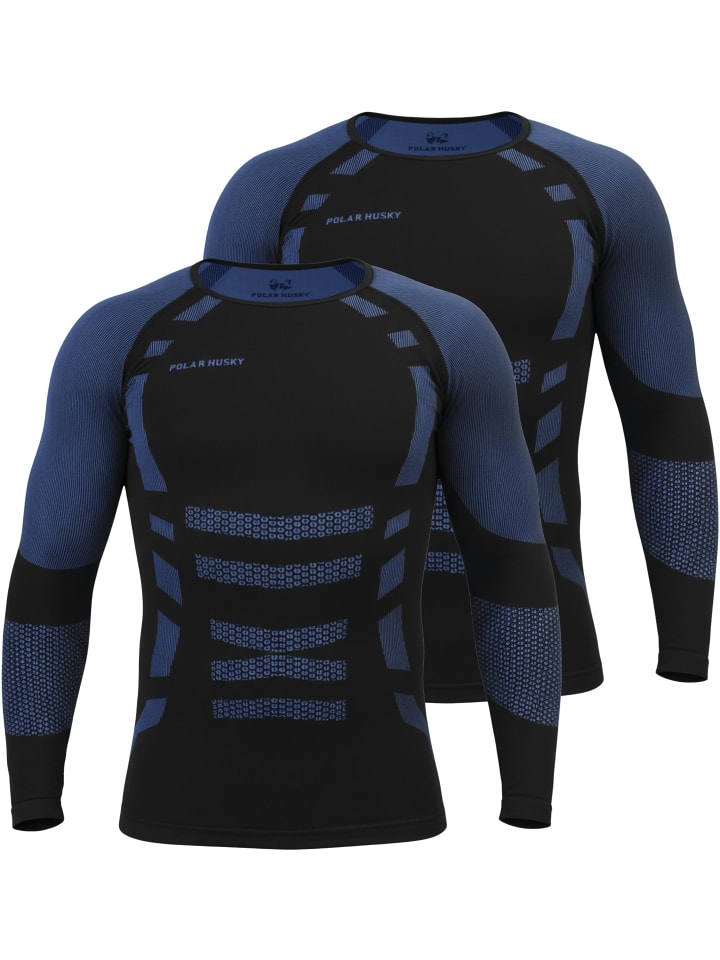 

Normani 2 мужские терморубашки с длинным рукавом для катания на лыжах, сине-черные
