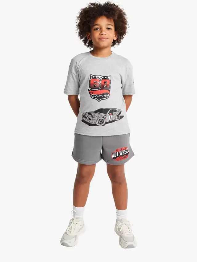 Детский комплект Brand Thread: футболка и шорты из хлопка Hot Wheels, серый Brand Threads