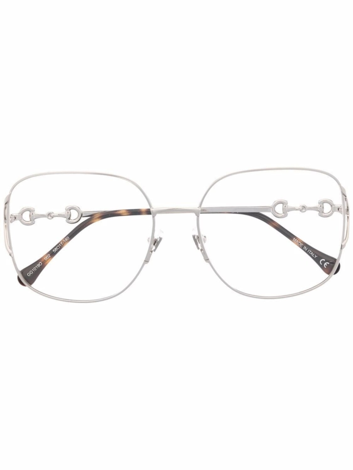 

Gucci Eyewear массивные очки черепаховой расцветки, серебристый