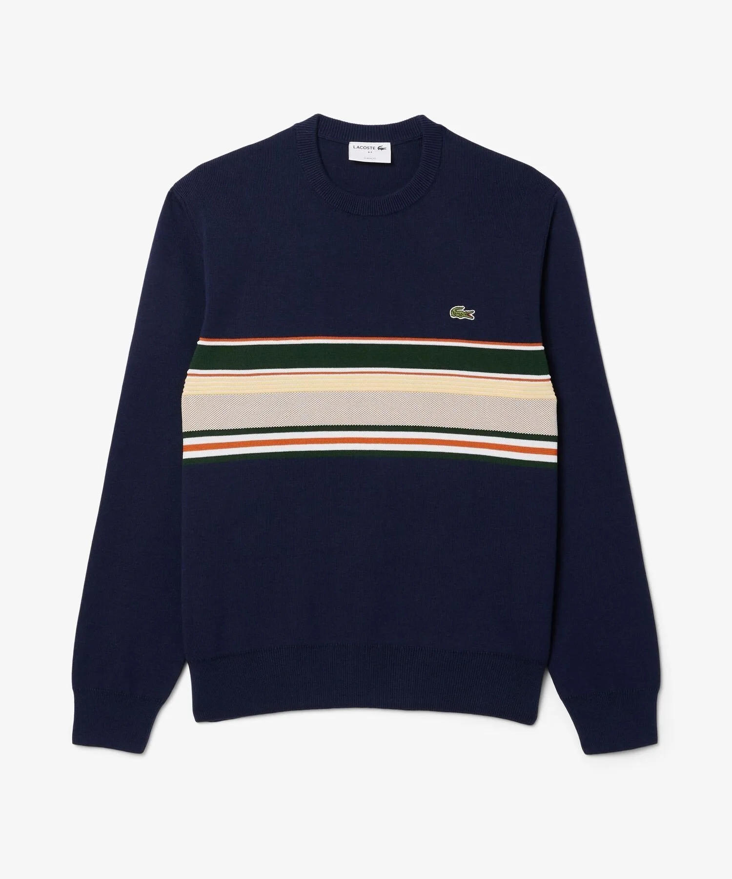 Французский трикотаж в полоску с вставками LACOSTE, Navy — фото 4