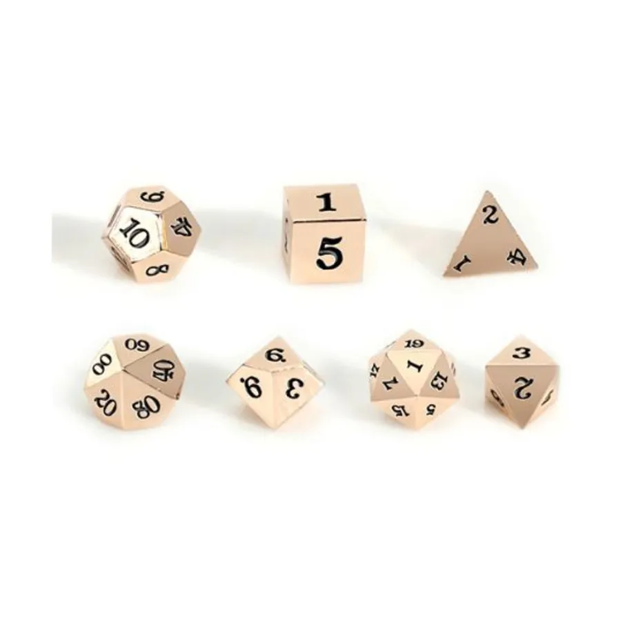 

Металл розового золота с черным — стандартный футляр (7), Dice - Metal 7 Piece Poly Sets (Easy Roller Dice)