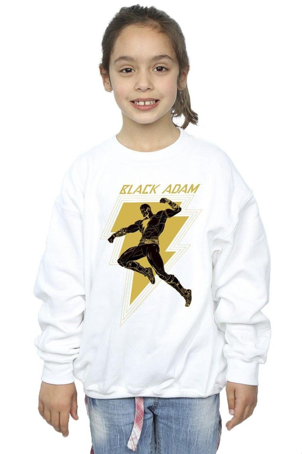

Черный - Толстовка на груди Adam Golden Bolt DC Comics, белый
