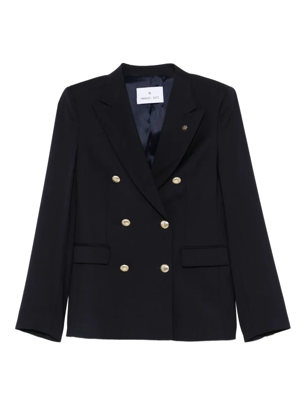 

Двубортный шерстяной пиджак Manuel Ritz, синий