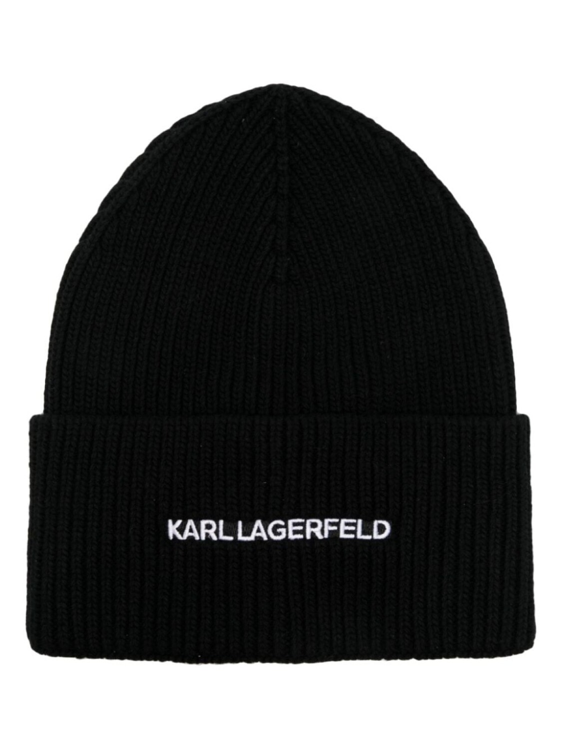 

Karl Lagerfeld шапка бини в рубчик с вышитым логотипом, черный