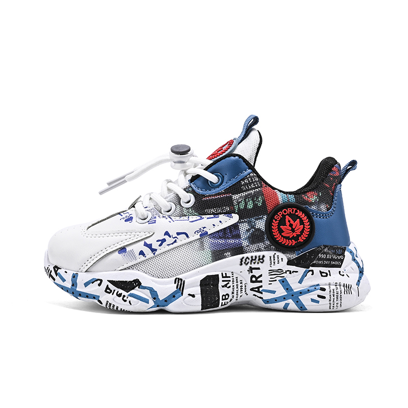 

Нескользящая, дышащая, износостойкая повседневная обувь для детей FCMM, белый/синий