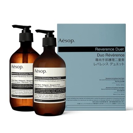 

Aesop Reverence Duet Бальзам для мытья рук Смягчающий кожу набор для ухода за руками с теплыми древесными ароматами 16,9 унций 16,5 унций