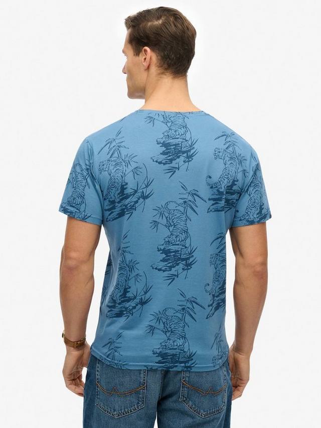 Классическая футболка essential с принтом Superdry, синий — фото 2