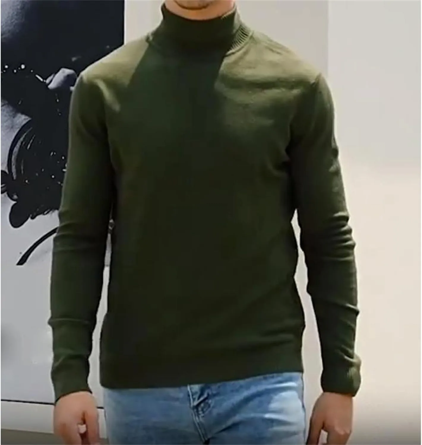Мужской свитер Slim Fit водолазка — фото 2