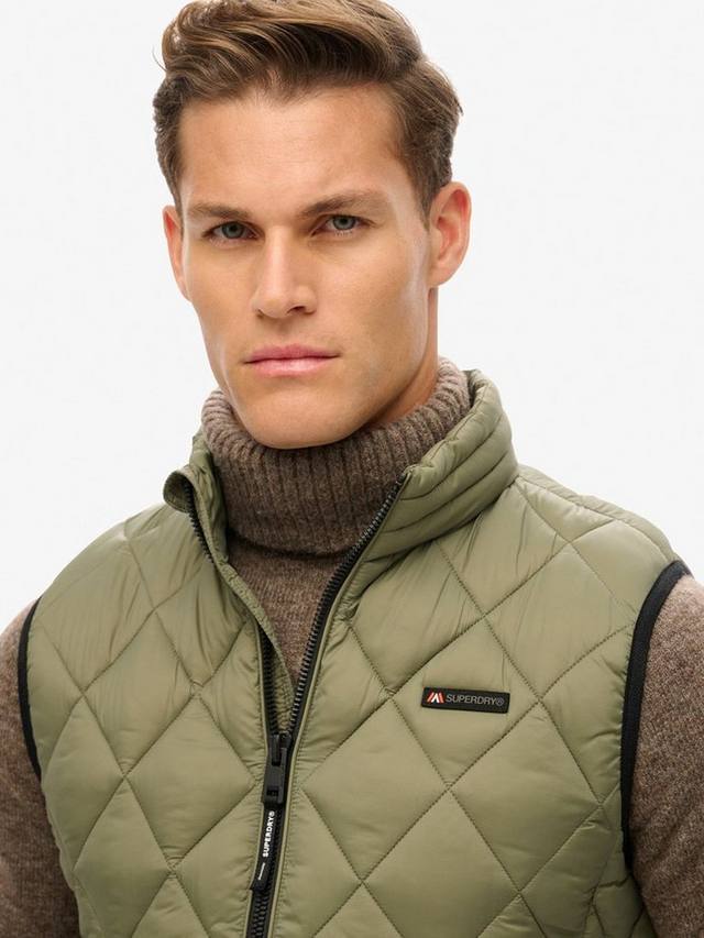 Утепленная жилетка Diamond Quilt Fuji Lite Superdry, Dusty Olive Green — фото 4