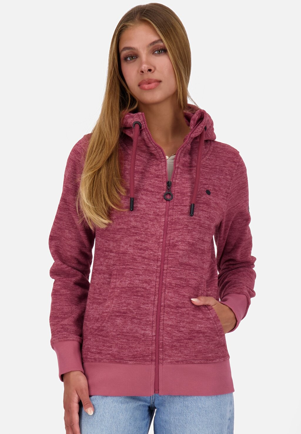 

Флисовая куртка YASMINAK HOODED alife & kickin, цвет Mottled Bordeaux