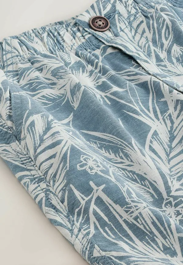 Шорты-Гибриды стандартного кроя с завышенной талией Next, Leaf Print Blue — фото 2