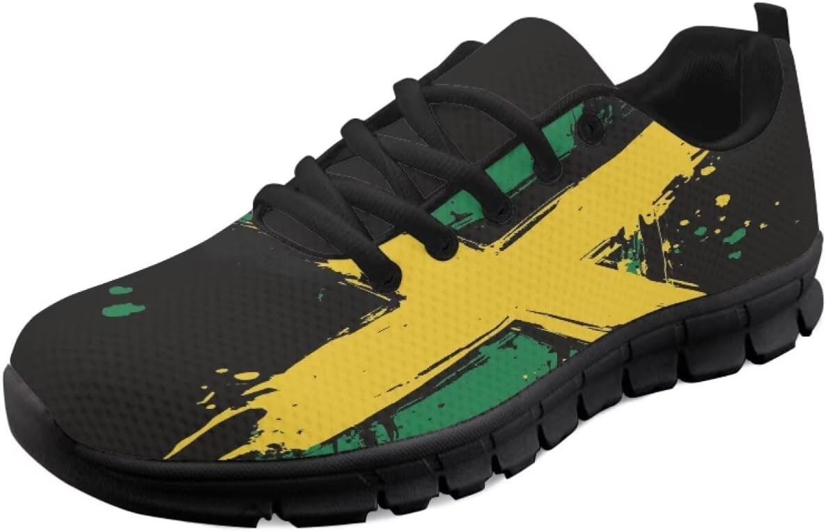 

Кроссовки с американским флагом для женщин, беговые и теннисные обувь, легкие спортивные трейловые кроссовки, мужские кроссовки ко Дню независимости США Getelinseng, черный