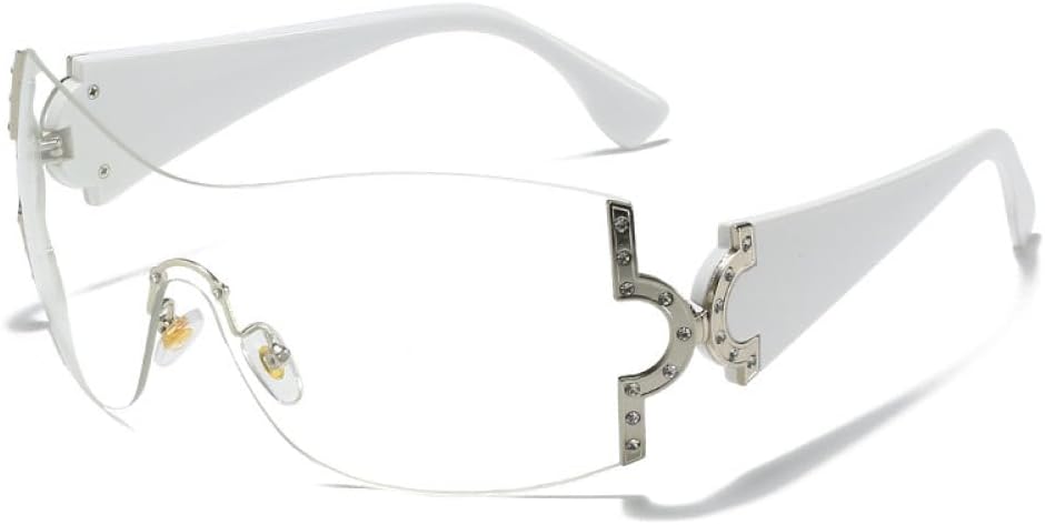 

Цельные солнцезащитные очки большого размера для женщин, роскошные солнцезащитные очки обтекаемой формы для мужчин, модные очки с защитой от УФ-излучения UV400 generic, Clear