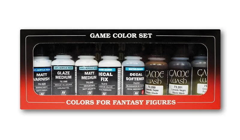 

VALLEJO 73999 Game Color - Вспомогательные средства и промывки Набор красок